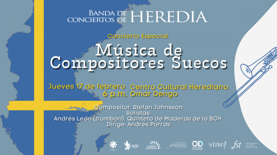 Concierto Especial: Música de Compositores Suecos en el marco del Día de la Amistad | Banda de Conciertos de Heredia