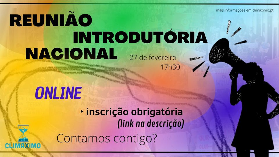 27 FEVEREIRO | 17H30 |REUNIÃO INTRODUTÓRIA NACIONAL ONLINE