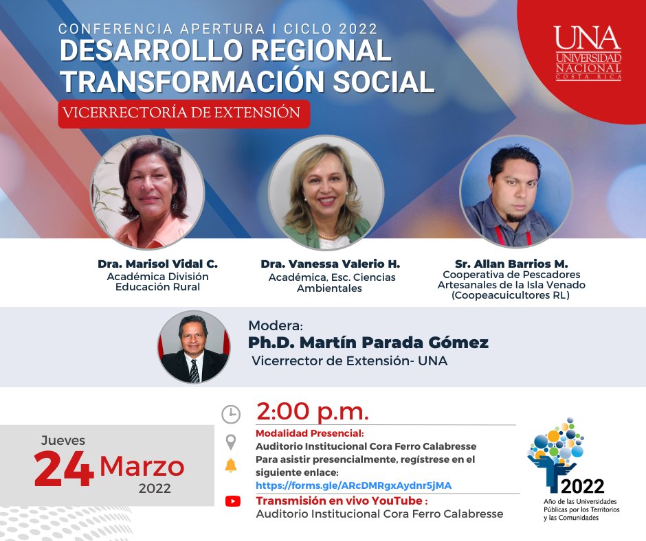 Conferencia inaugural del I Ciclo lectivo 2022  Desarrollo regional y transformación social