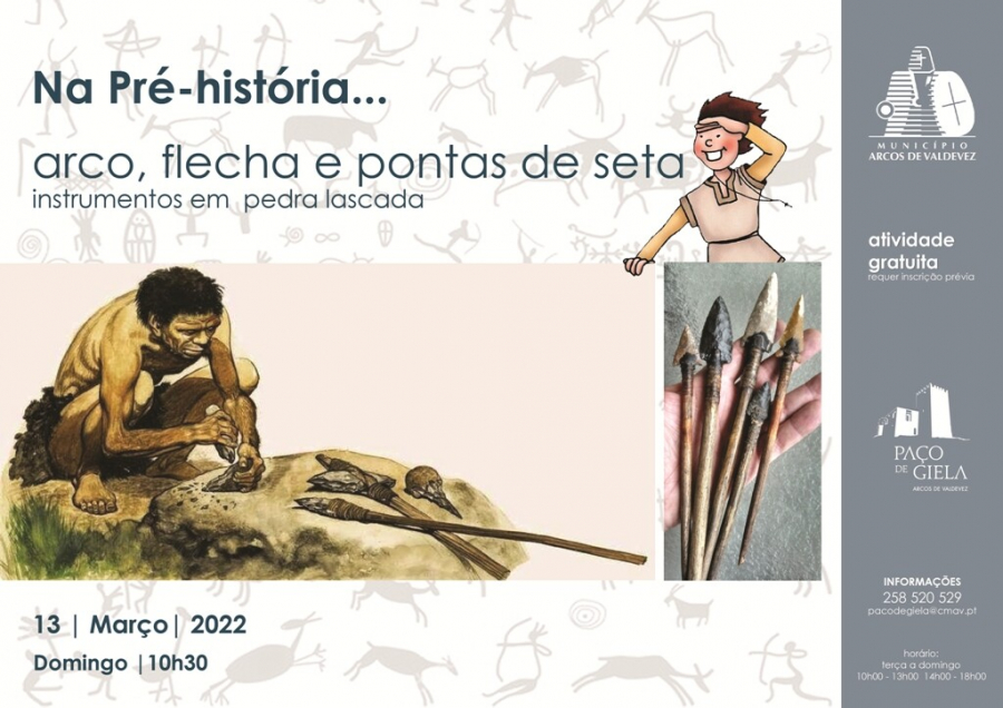 Na Pré-história… Arco, flecha e pontas de seta. Instrumentos em pedra lascada