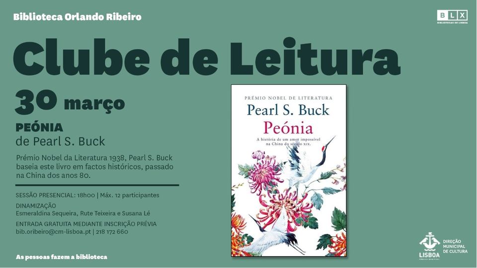 Clube de Leitura da Biblioteca Orlando Ribeiro – Peónia de Pearl S. Buck