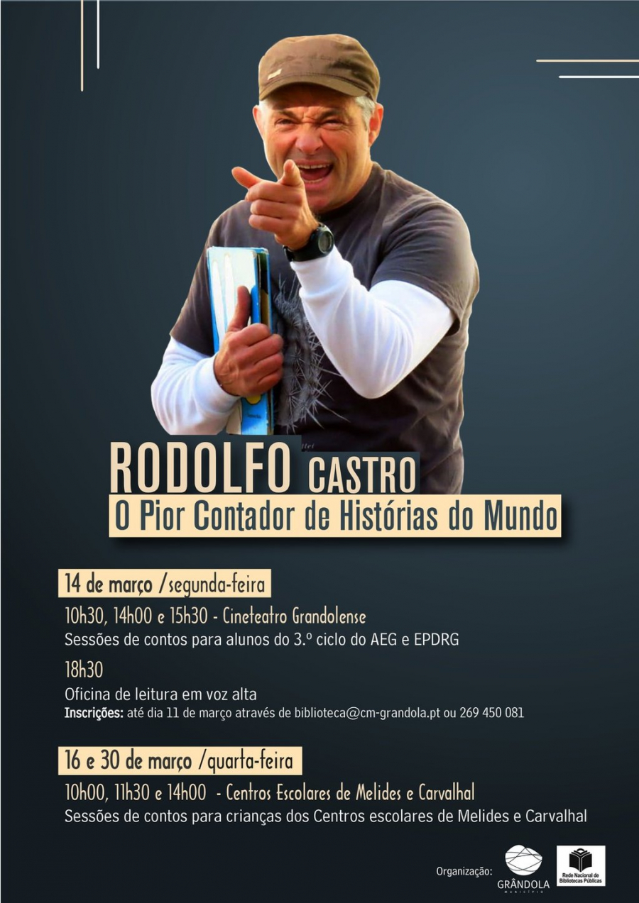 Sessões de Conto e Oficina de Leitura | Rodolfo Castro, O Pior Contador de Histórias do Mundo