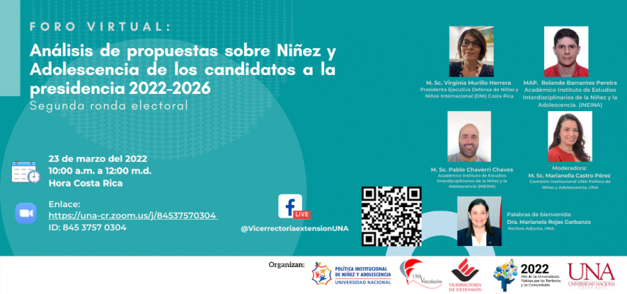 Foro virtual:   análisis de las propuestas sobre  Niñez y Adolescencia de los candidatos a la presidencia 2022-2026