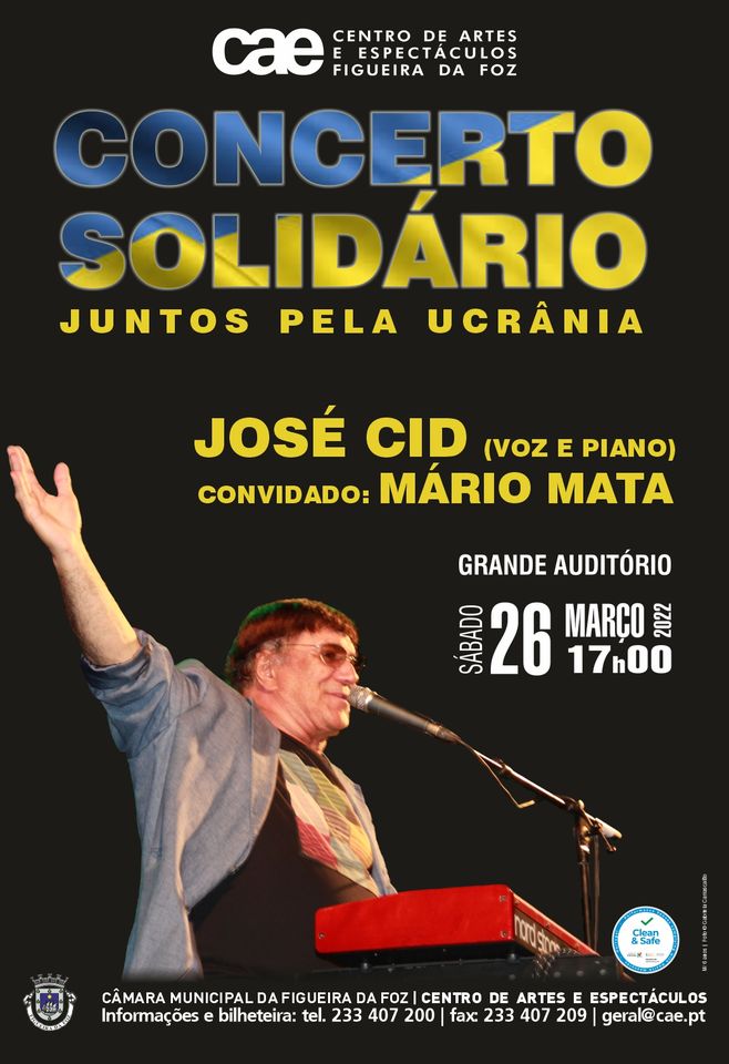 CONCERTO SOLIDÁRIO “JUNTOS PELA UCRÂNIA” Com José Cid e o convidado Mário Mata