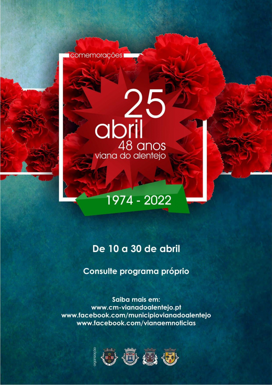 Programa das comemorações do 48º aniversário do 25 de abril