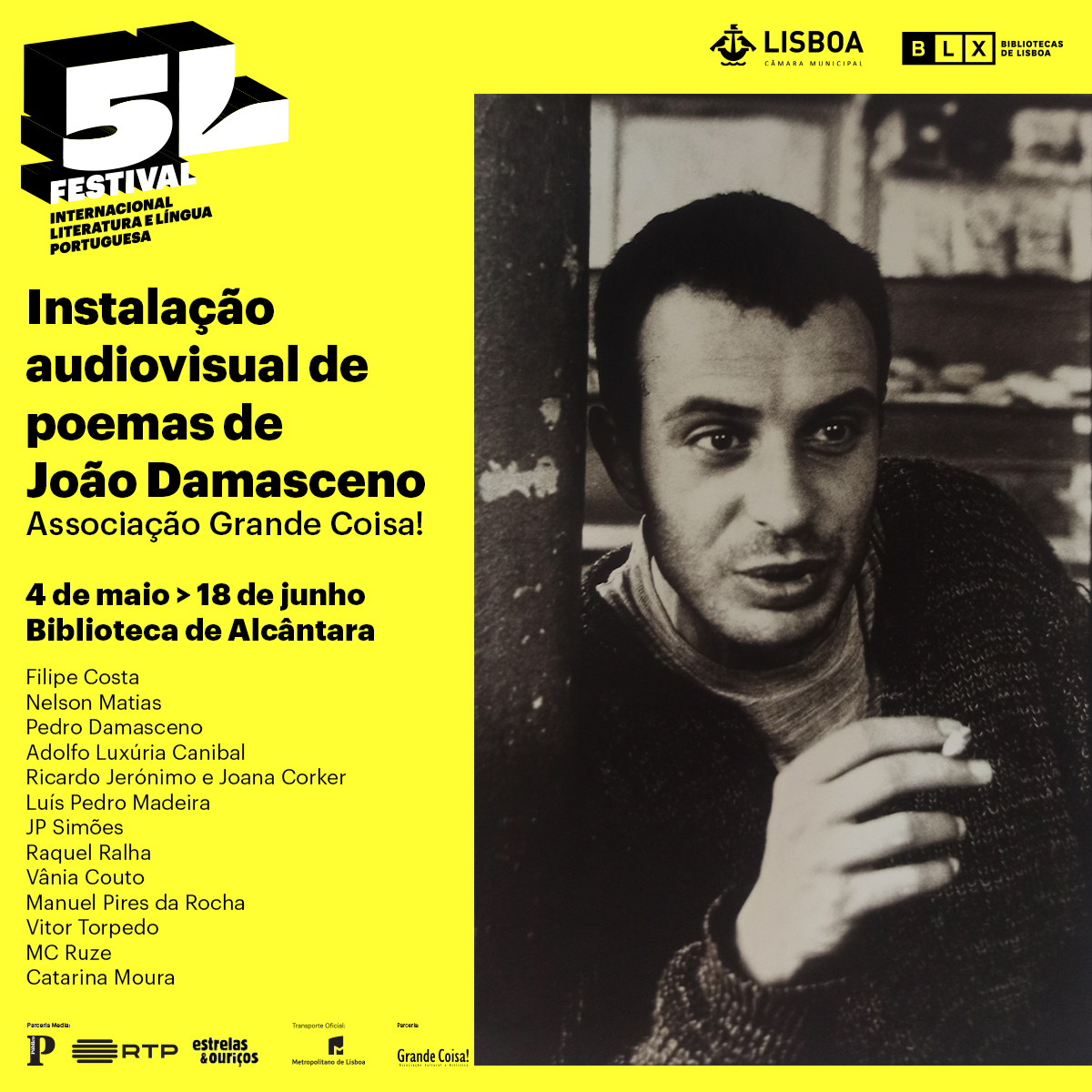 Festival 5L: Instalação audiovisual de poemas de João Damasceno