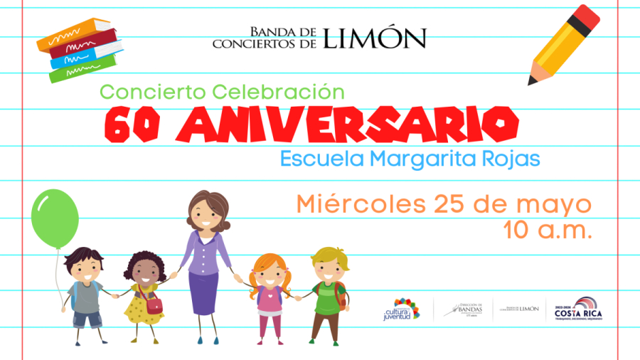 Concierto de Celebración del 60 aniversario de la Escuela Margarita Rojas | Banda de Conciertos de Limón