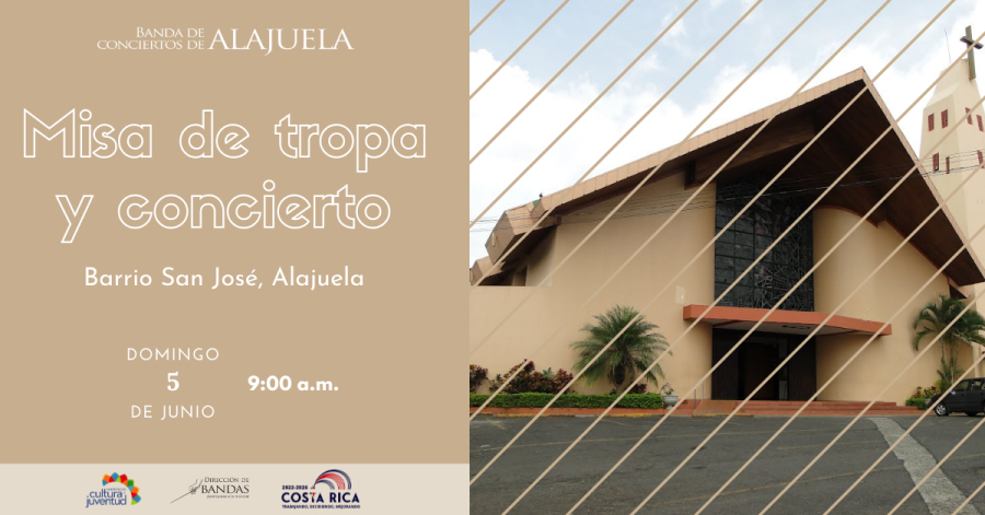 Misa de Tropa y Concierto en Iglesia de Barrio San José | Banda de Conciertos de Alajuela