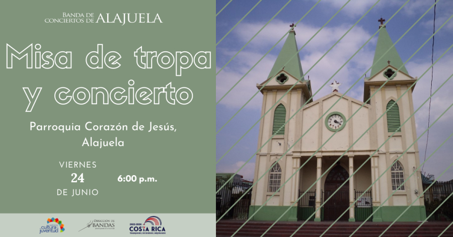 Misa de Tropa y Concierto en Parroquia "Corazón de Jesús" | Banda de Conciertos de Alajuela