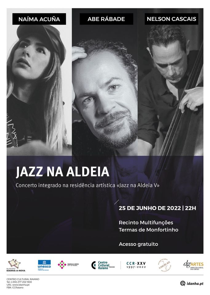 Jazz na Aldeia com Abe Rábade, Naíma Acuña e Nelson Cascais