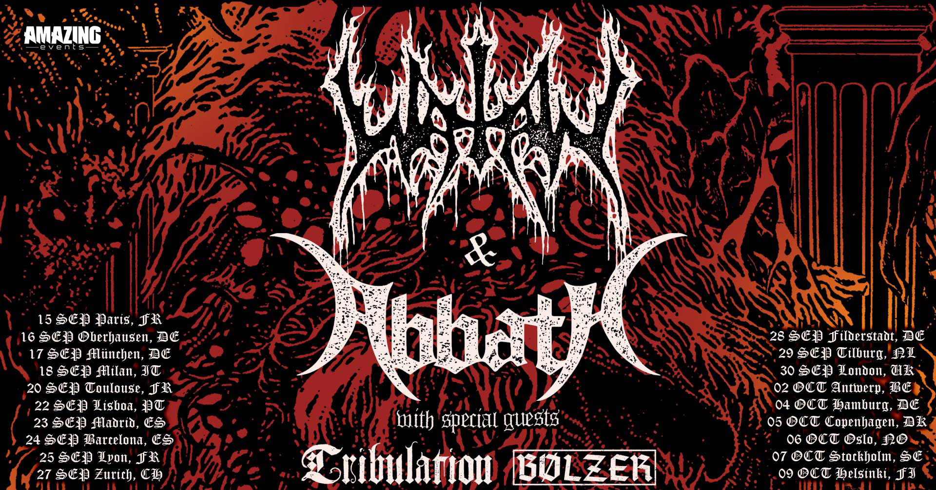 Chariots Of Fire Tour : Watain + Abbath with special guests Tribulation + Bolzer