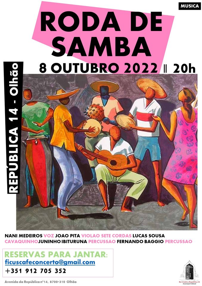 RODA DE SAMBA com Nani Medeiros e grupo - Feijoada Brasileira e oferta de um caipirinha.