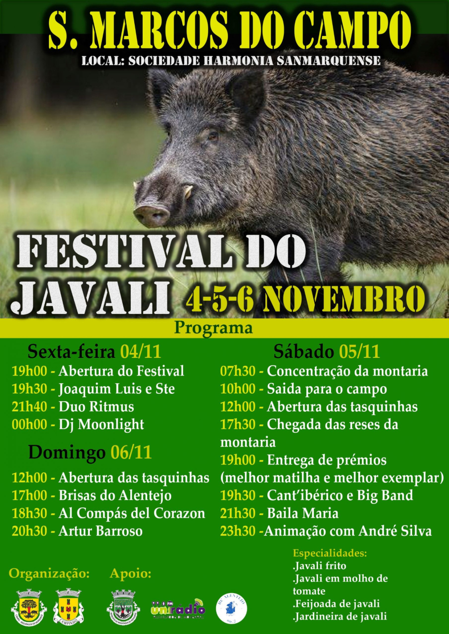 Festival do javali | 4 a 6 de novembro
