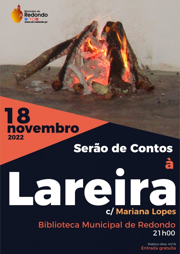 Serão de Contos à Lareira com Mariana Lopes | 18 de novembro | 21h00 | Biblioteca Municipal de Redondo