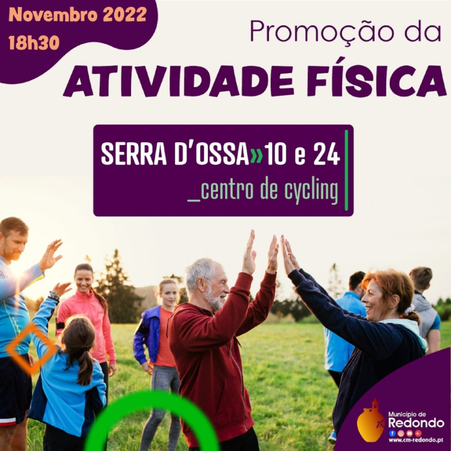 Promoção da Atividade Física – Serra D´Ossa | 10 de novembro | 18h30 | Centro de Cycling