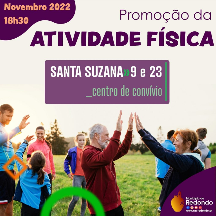 Promoção da Atividade Física – Santa Susana | 23 de novembro | 18h30 | Centro de Convívio