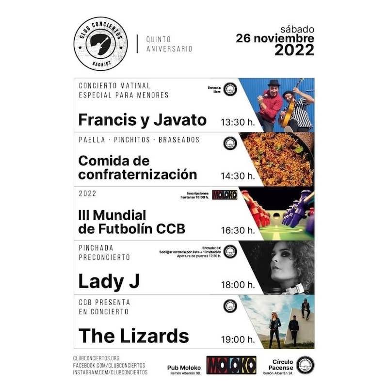 Quinto aniversario del Club Conciertos Badajoz