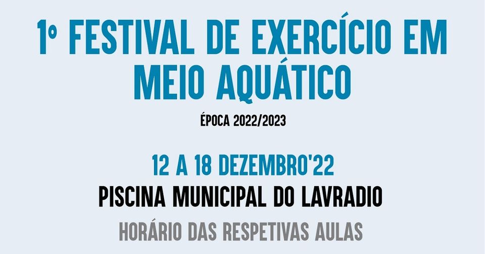  1º Festival EMA – Exercício em Meio Aquático | De 12 a 18 dezembro