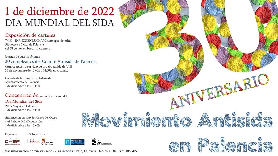 Exposición de carteles: 'VIH 40 años en lucha, cronología histórica'. Comité Antisida de Palencia.
