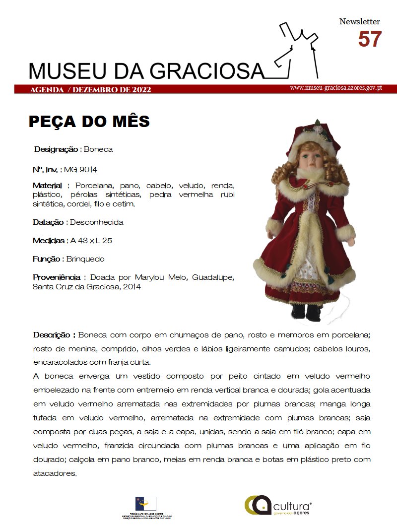 Peça do Mês de Dezembro do Museu da Graciosa