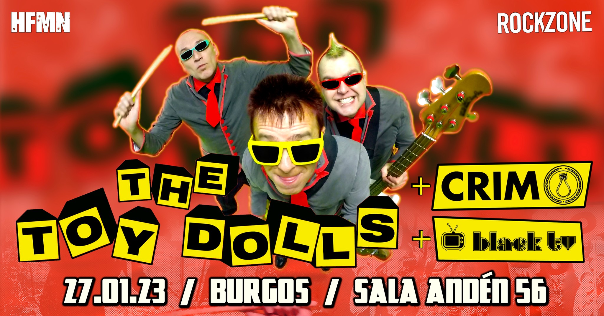 The Toy Dolls + CRIM + Black TV 27/01/2023 @ Sala Andén 56 | BURGOS