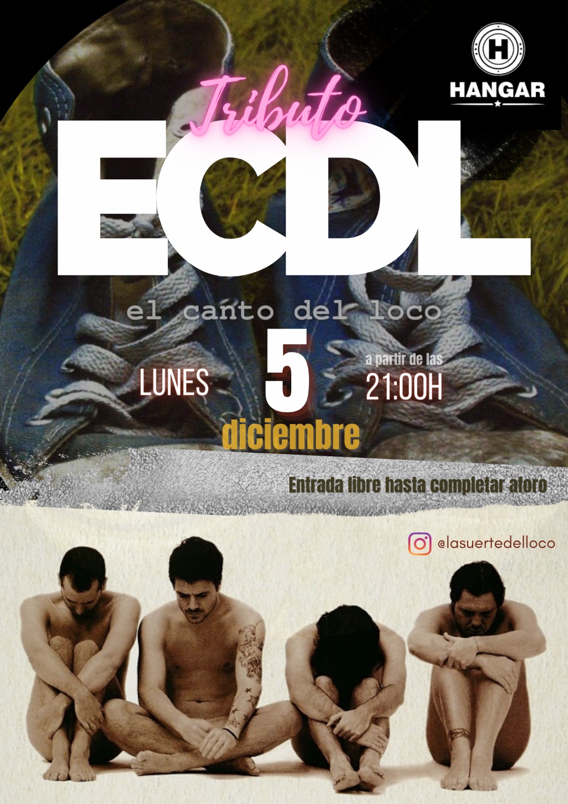 Tributo El Canto del Loco. Acceso libre.