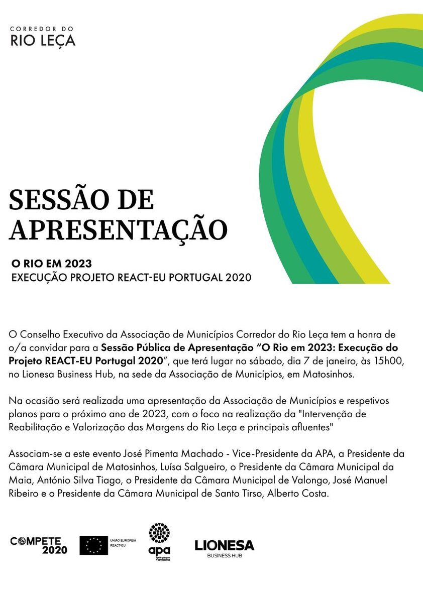 Apresentação pública do projeto de despoluição do Rio Leça