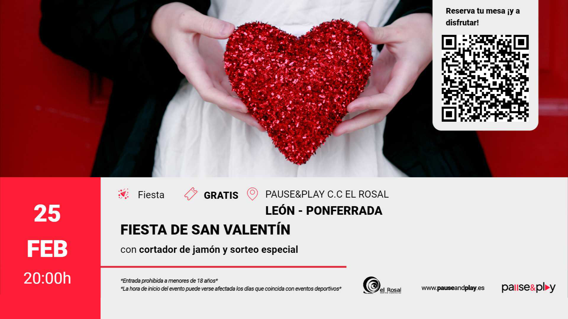 Fiesta de San Valentin Pause&Play C.C. El Rosal (Ponferrada)