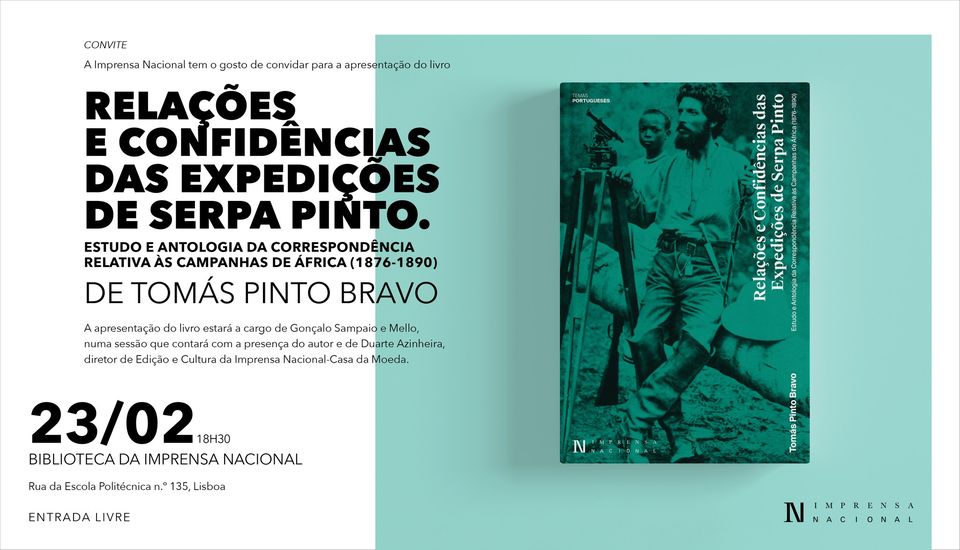 Apresentação, em Lisboa, de Relações e Confidências das Expedições de Serpa Pinto, de Tomás P. Bravo