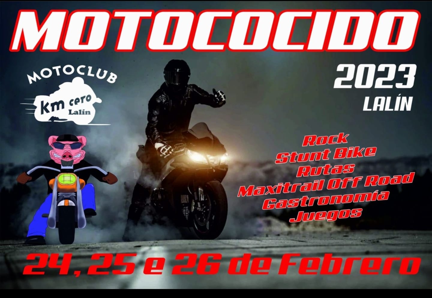 MOTOCOCIDO LALIN 2023. Organiza Motoclub KM0, Lalín (PO)