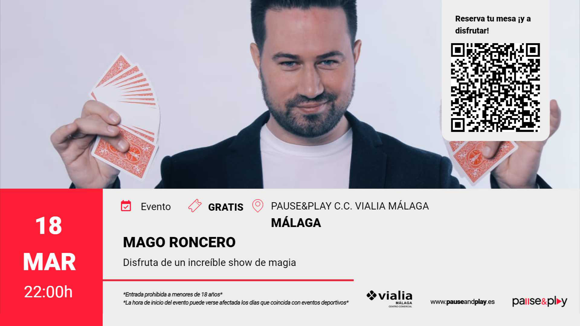 Show de Magia Mago Roncero Pause&Play C.C. Vialia Málaga