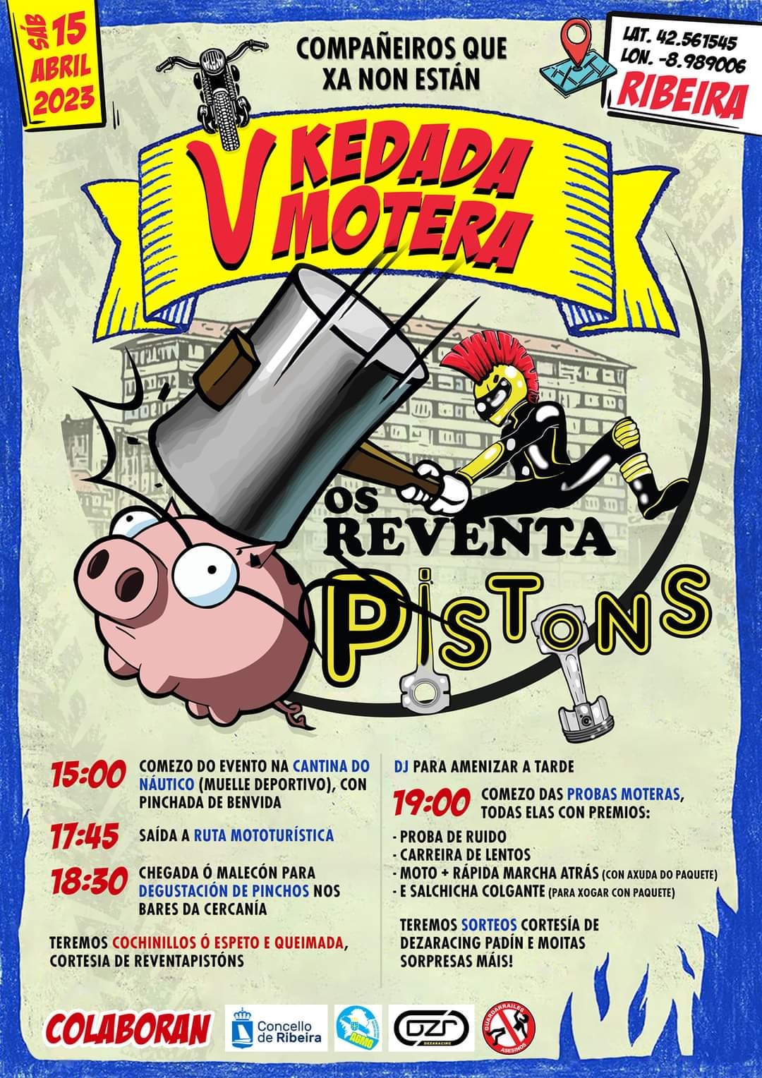 V Kedada motera Ribeira (A Coruña) Organiza Motoclub Os ReventaPistonS