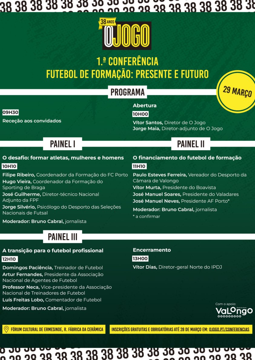Conferência O JOGO – Futebol de Formação: Presente e Futuro - Viral Agenda