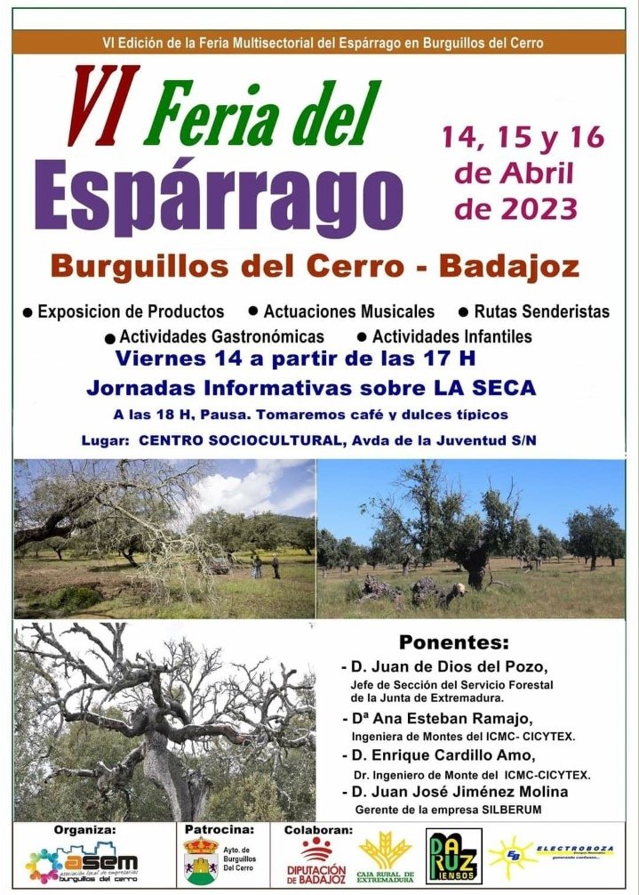  Jornadas informativas sobre la Seca. Burguillos del Cerro (Badajoz). 14 de abril de 2023