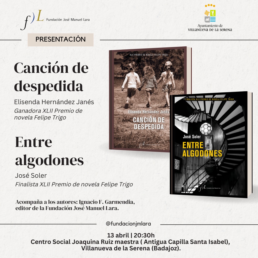 Presentación novelas ganadoras del 42 premio de novela Felipe Trigo