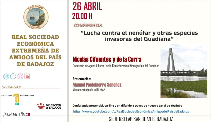 Conferencia «Lucha contra el nenúfar y otras especies invasoras del Guadiana»