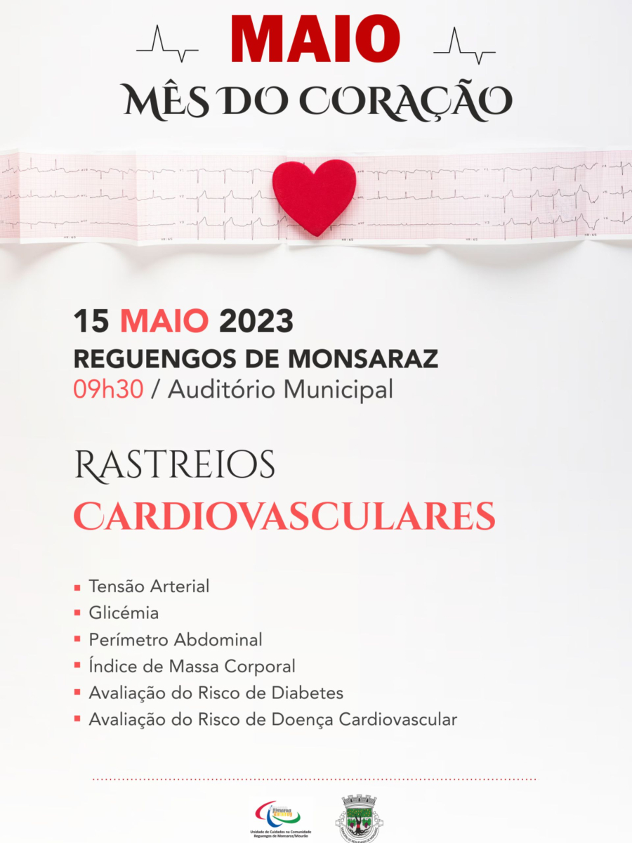 Rastreios Cardiovasculares | 15 de maio | Maio mês do Coração