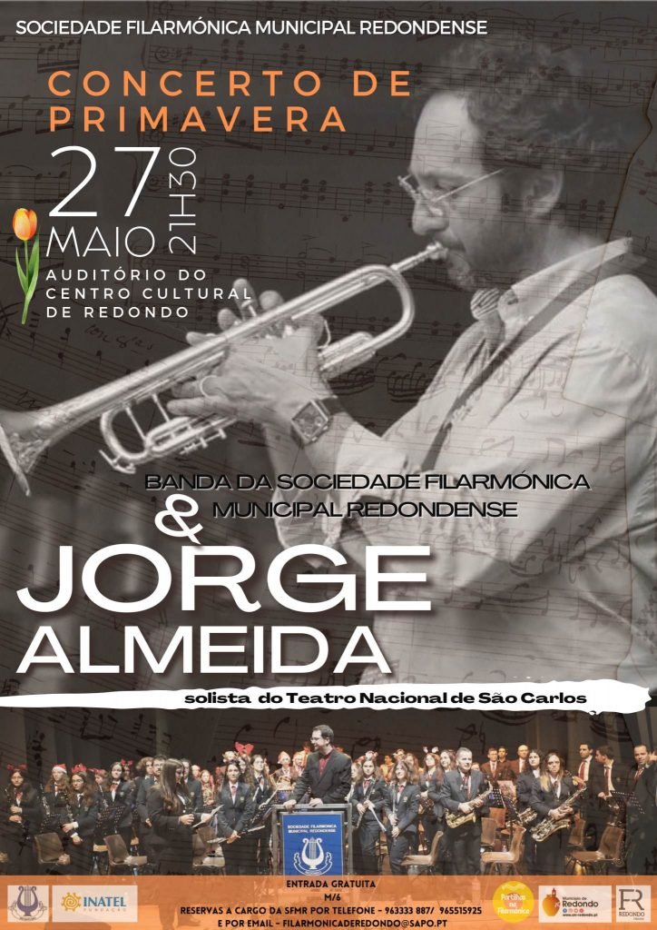Concerto de Primavera da Sociedade Filarmónica Municipal Redondense | 27 de maio | 21h30 | Auditório do Centro Cultural de Redondo