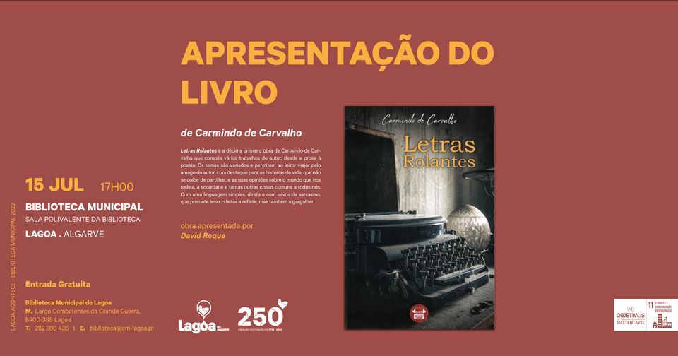 Apresentação do Livro | 'Letras Rolantes' | Carmindo Carvalho