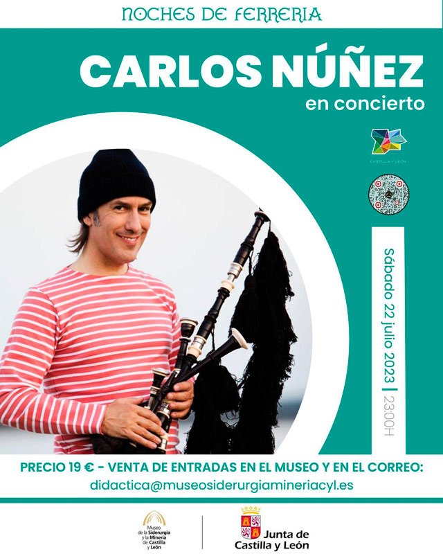 Carlos Núñez en concierto. Museo de la Siderurgia y de la Minería de Sabero.