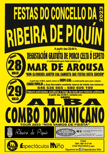 FESTAS EN RIBEIRA DE PIQUÍN 2023