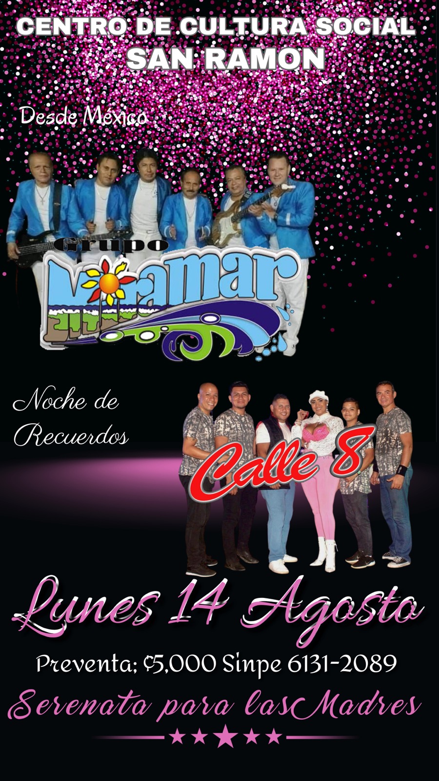Serenata para las madres con el grupo MIRAMAR desde MEXICO junto a CALLE 8.