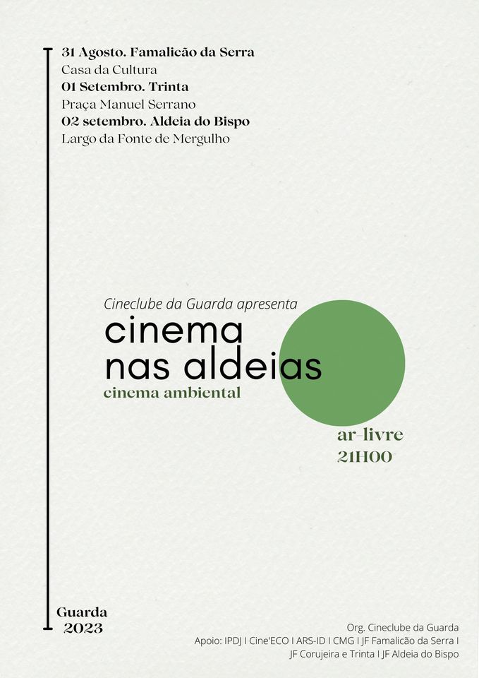 Cineclube da Guarda apresenta, CINEMA NAS ALDEIAS (Guarda 2023)