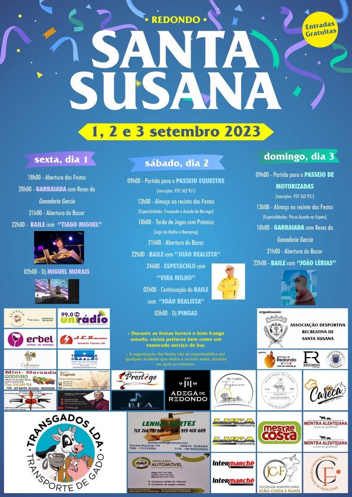 Festas de Verão de Santa Susana | 01, 02 e 03 de setembro