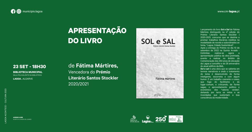 Apresentação de Livro | 'Sol e Sal' | Prémio Literário Santos Stockler