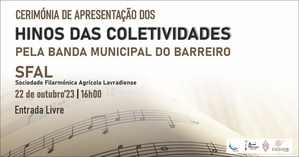 Cerimónia de apresentação dos hinos das coletividades pela Banda Municipal do Barreiro