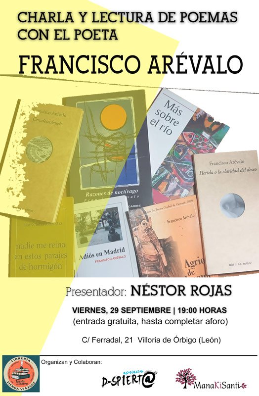 Charla y lectura de poemas con el poeta Francisco Arévalo. Villoria de Órbigo