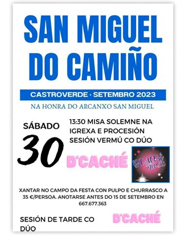 FESTAS EN SAN MIGUEL DO CAMIÑO 2023