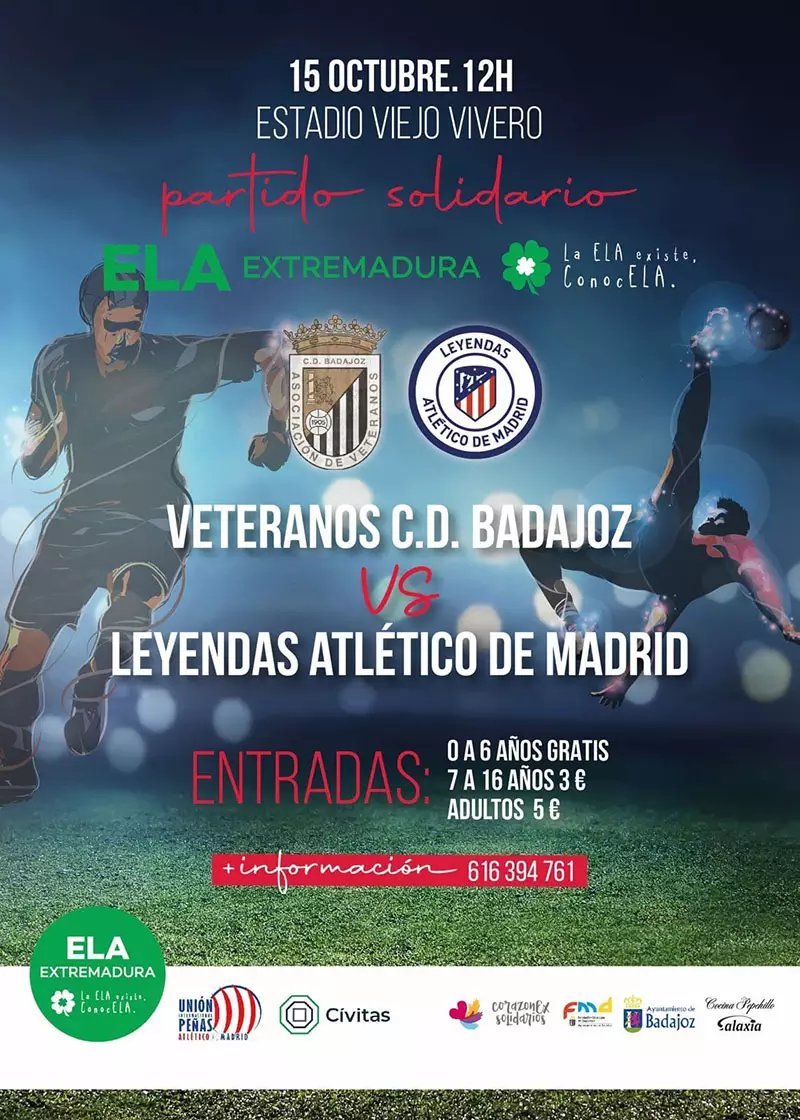 Veteranos C. D. Badajoz Vs Leyendas Atlético de Madrid