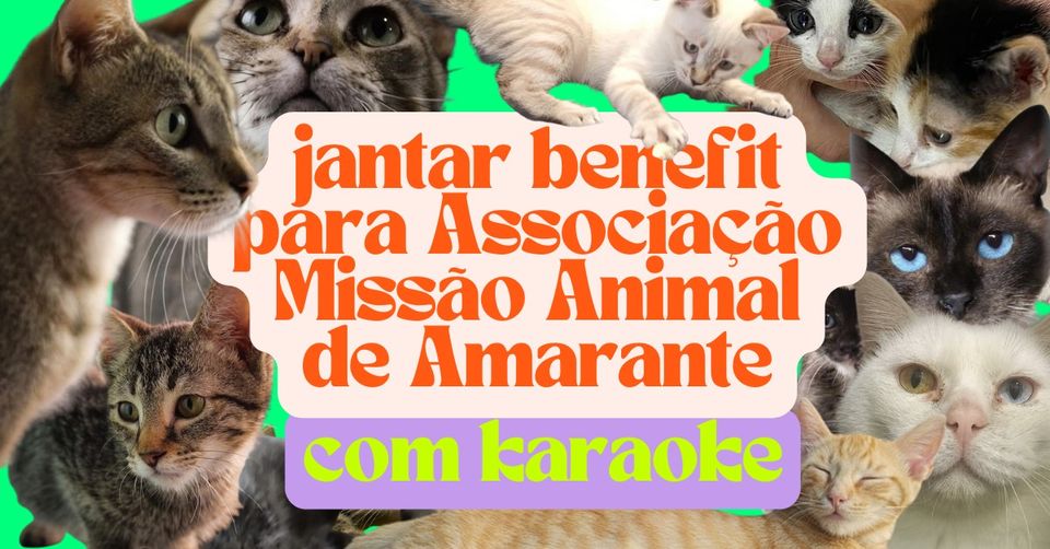 jantar benefit para Associação Missão Animal + KARAOKE !!!